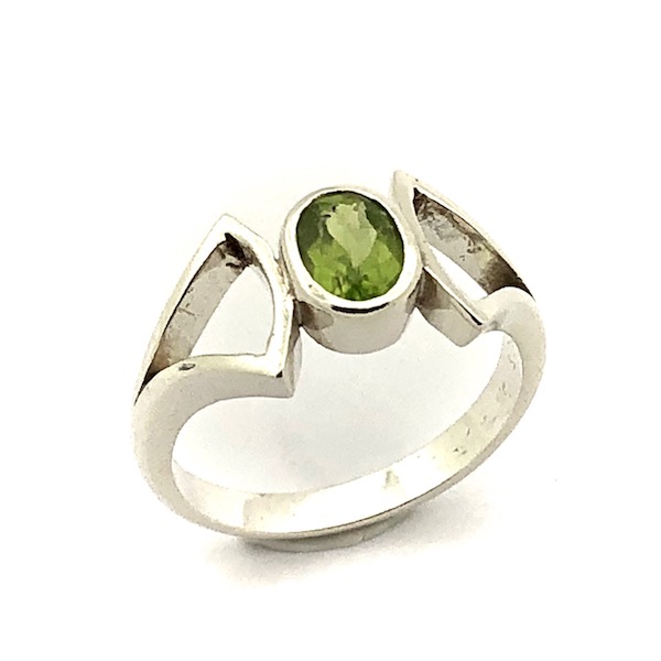 Betere Zilveren solitair ring met een ovaal geslepen groene steen ES-05