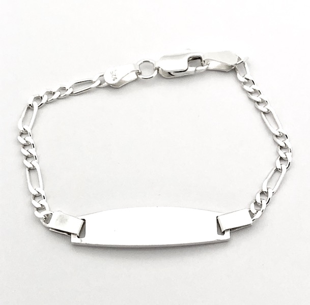 zag Wijzerplaat Ezel Zilveren Kinder 'naamplaat' armband | 14,5 cm - Juweelwinkel