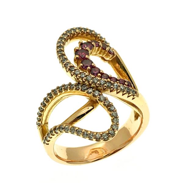 roze gouden ring met zirconia