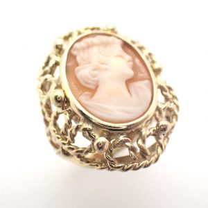vintage gouden ring camee