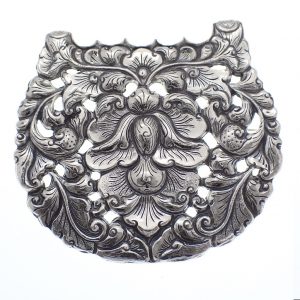 zilveren grote broche barok
