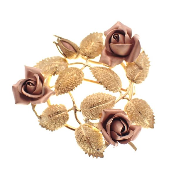 bicolor gouden broche van rozen