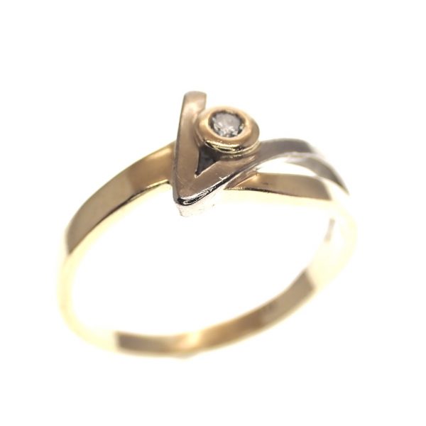 bicolor gouden ring met diamant