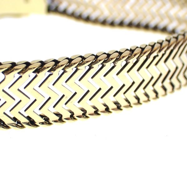 Gouden armband van zigzag schakel | 19 cm