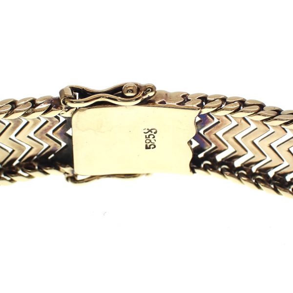 Gouden armband van zigzag schakel | 19 cm