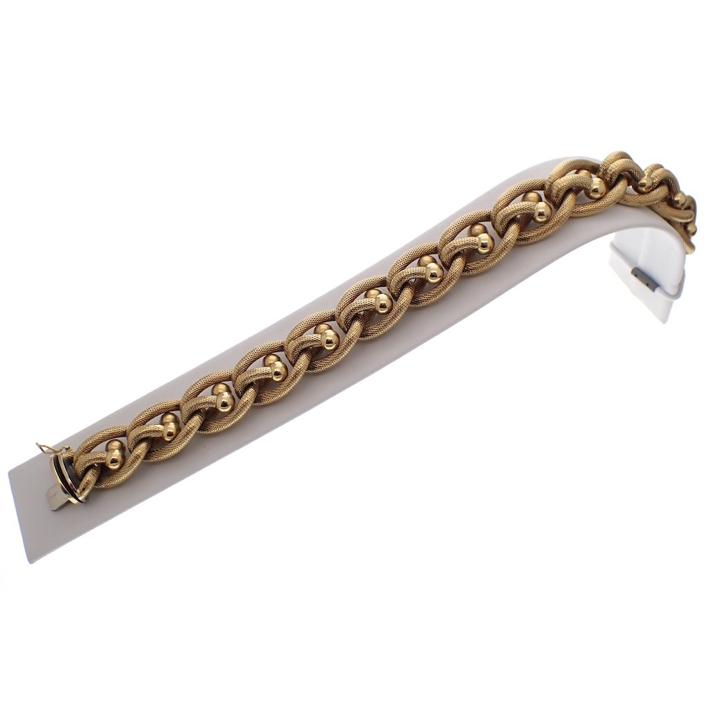 Gouden armband knopen schakel | 20,5 cm -