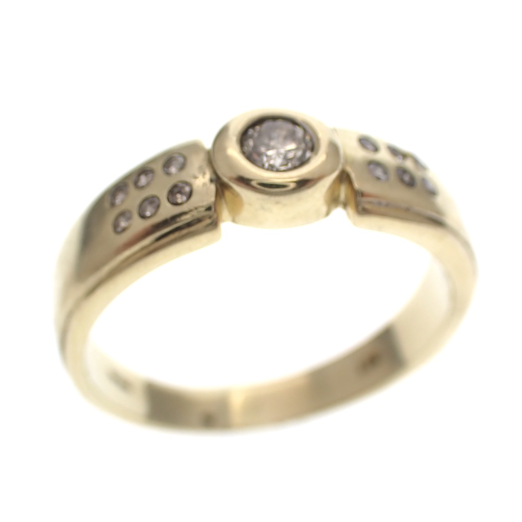 vorm Eerste Hoopvol Vintage gouden ring | 0,25 ct. Diamanten - Juweelwinkel.nl