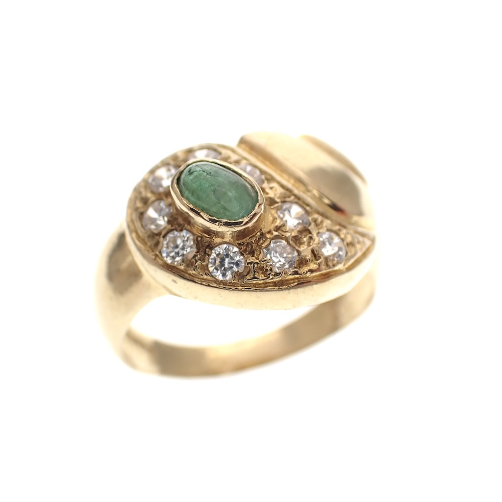 Vintage gouden ring met smaragd - Juweelwinkel