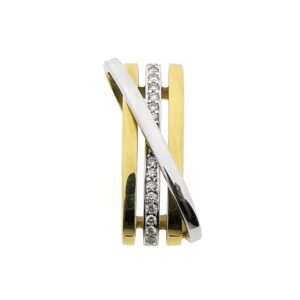 14 karaat bicolor hanger met 0,11 ct. diamanten