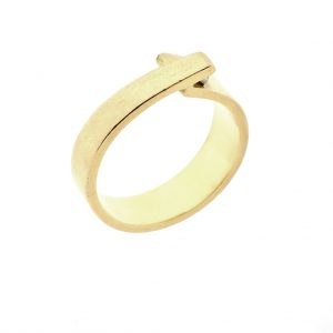 Gouden 18 karaat geelgoud fantasie ring met diamant