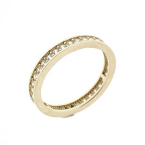 Gouden eternity ring met zirconia steentjes