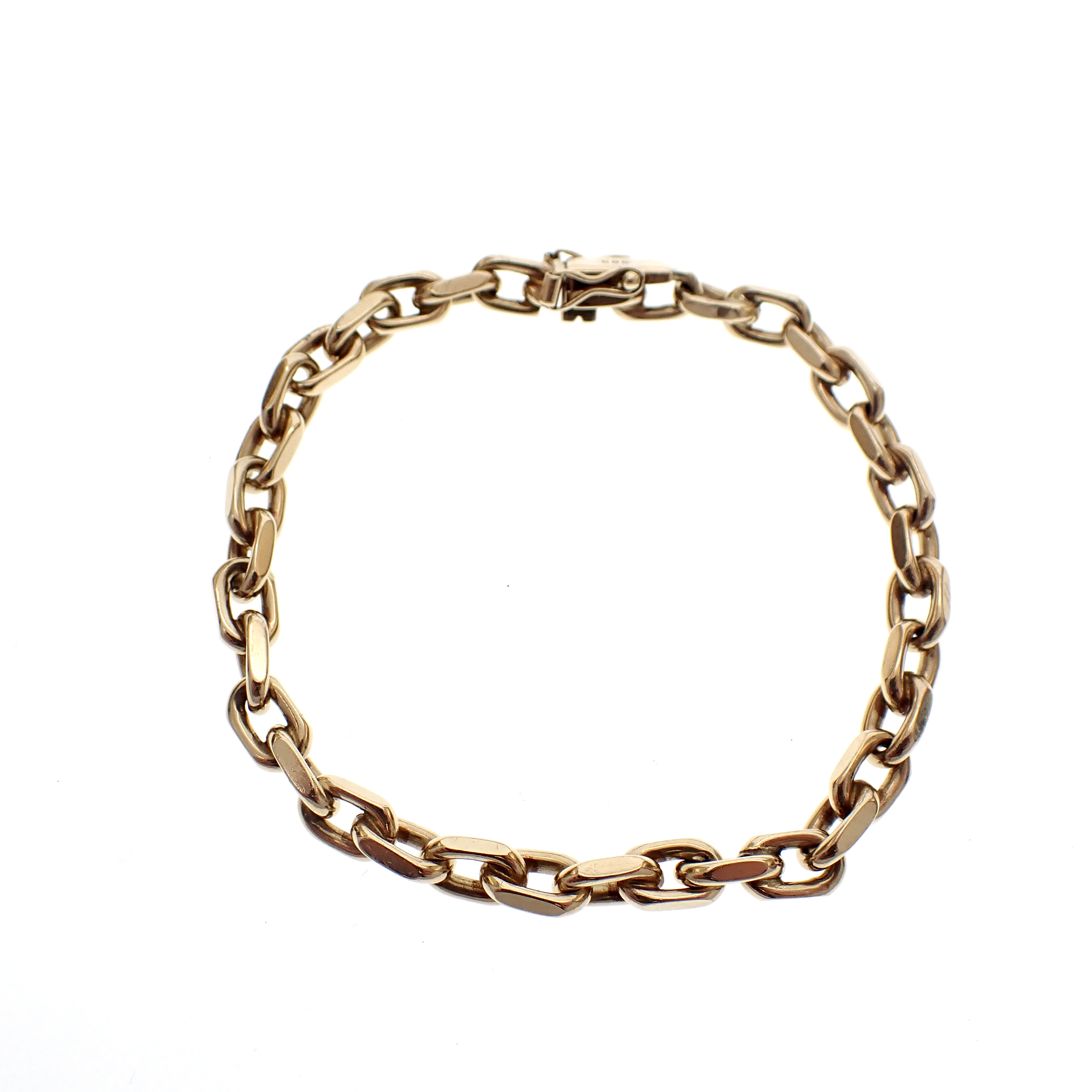 Gouden dikke anker schakel armband | 18.5 cm -