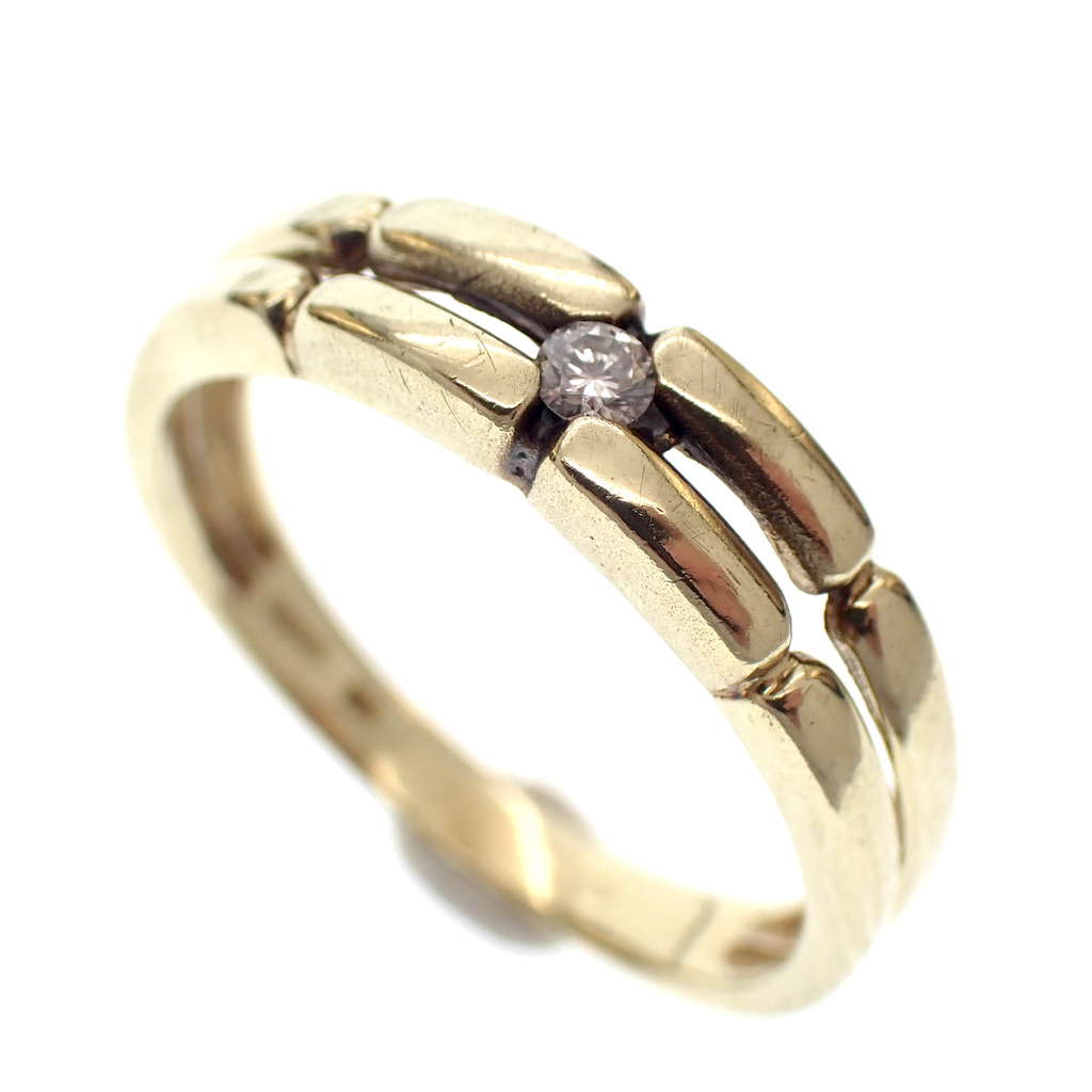 Ban Catastrofe de eerste Gouden subtiele ring met diamant 0,04 ct. | Desiree - Juweelwinkel.nl