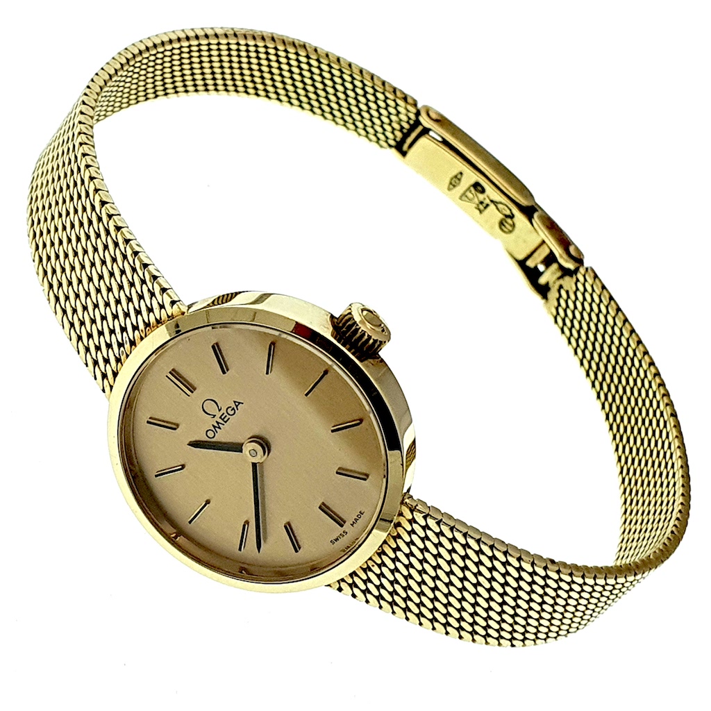 Spuug uit Goneryl Zachtmoedigheid Omega Genève Vintage; 14k. gouden dames horloge - Juweelwinkel.nl