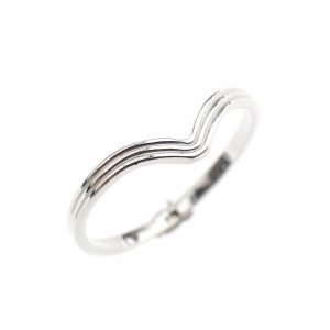 zilveren v-vorm ring