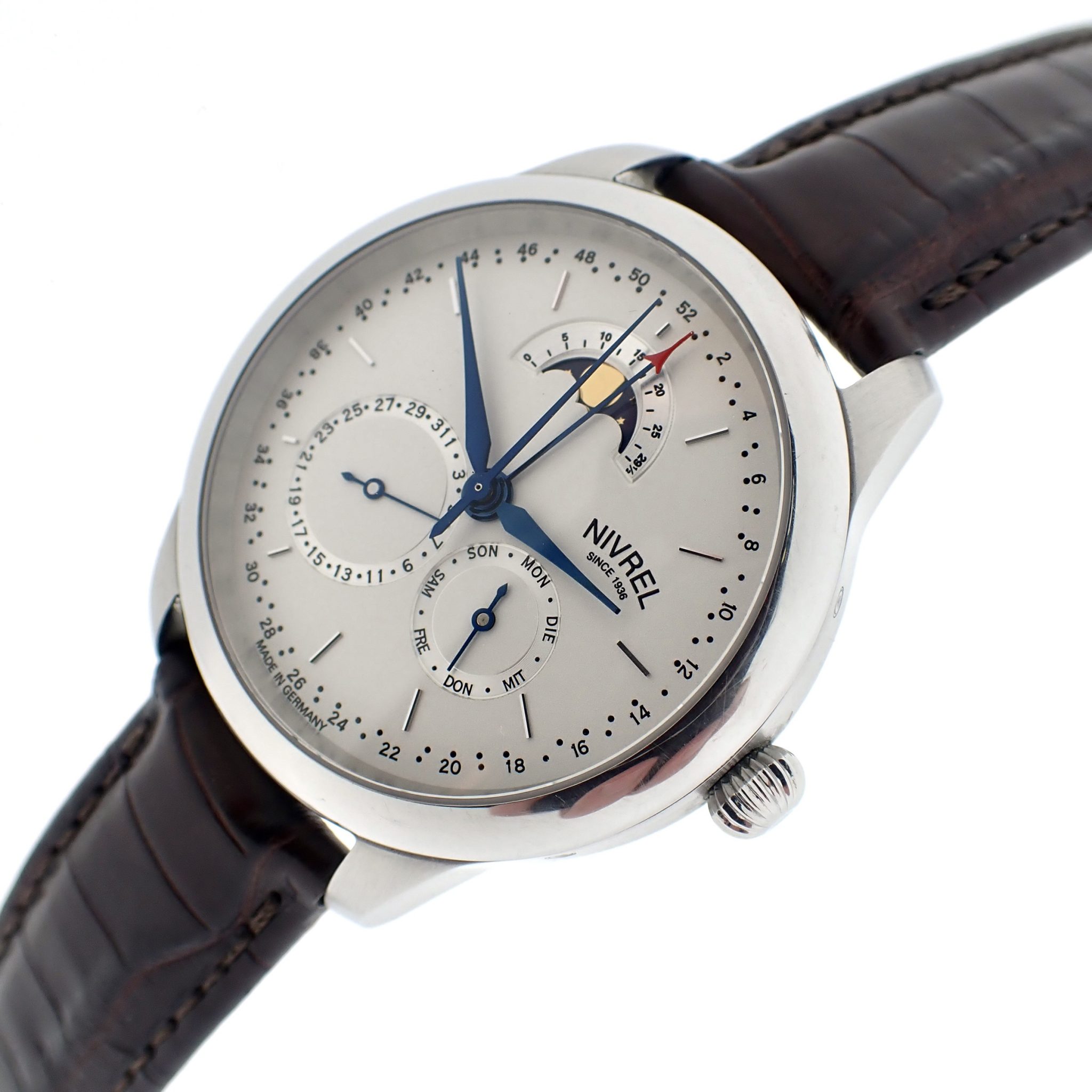 Nivrel Horaire L'Economiste; Automatisch horloge met moonphase en