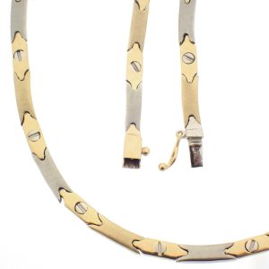 14 karaat bicolor gouden ketting met Cartier look