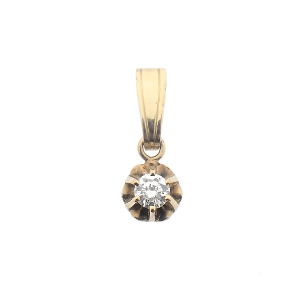 14 karaat geelgouden hanger met 0,15 ct. diamant