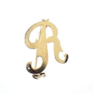 14 karaat geelgouden broche van de letter R