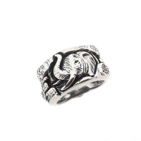 Zilveren ring olifant