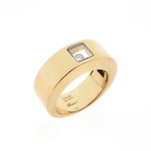18 karaat geelgouden ring van het bekende merk Chopard, Happy diamonds.