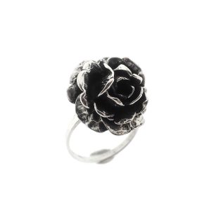 zilveren ring met roos
