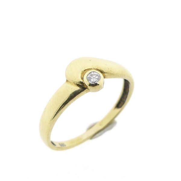 14 karaat gouden dames ring met diamant