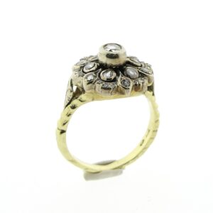Bicolor entourage ring met diamanten | Vintage