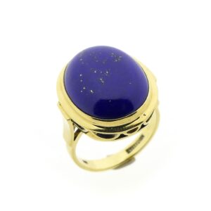 14 karaat gouden ring met lapis lazuli