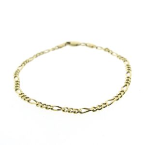 Gouden Figaro schakel armband | 19 cm
