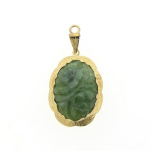 14 karaat gouden hanger met jade