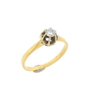 14 karaat geelgouden ring met 0,17 ct. diamant