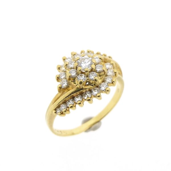 18 krt. gouden ring met diamanten