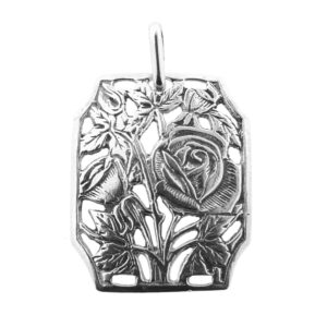 Zilveren kettinghanger met een floraal design