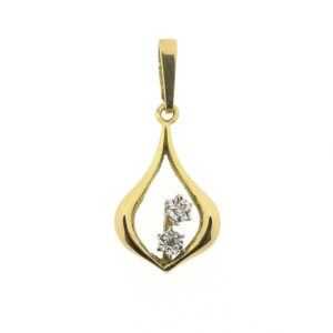 18 karaat gouden subtiele hanger met diamant