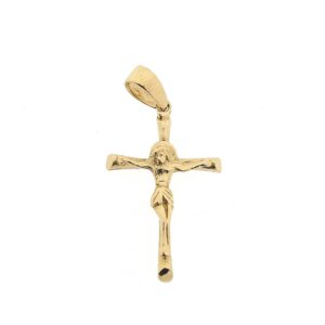 14 karaat gouden hanger van het kruis met corpus
