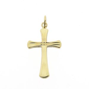 14 karaat gouden kettinghanger van een kruis