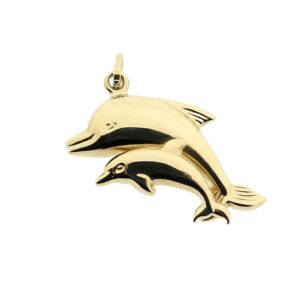 14 karaat gouden hanger van dolfijnen