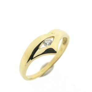 14 karaat gouden v-vorm ring met zirconia