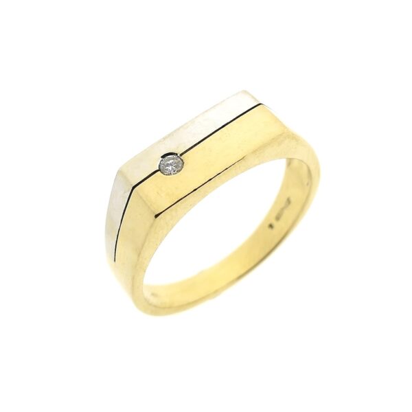 14 karaat bicolor gouden ring met diamant