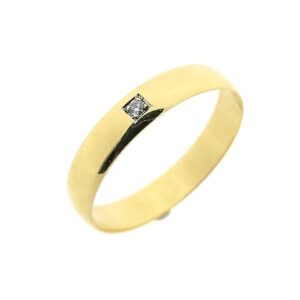 14 karaat gouden aanschuif ring met diamant