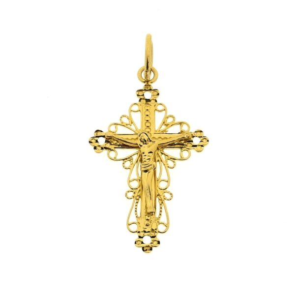 21 Krt. Antiek gouden hanger van een kruis met corpus