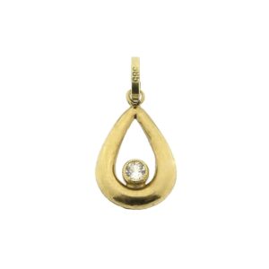 14 karaat gouden minimalistische hanger met zirconia
