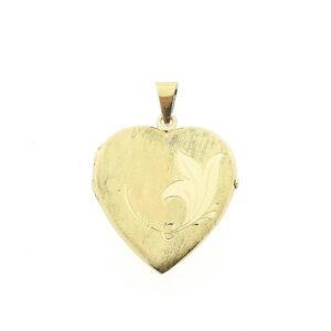 Vintage hartvormige 14 karaat gouden medaillon hanger