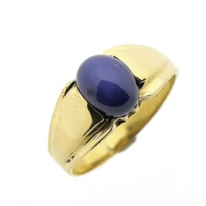 18 karaat gouden ring met star saffier