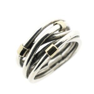 Pandora zilver met goud rope ring
