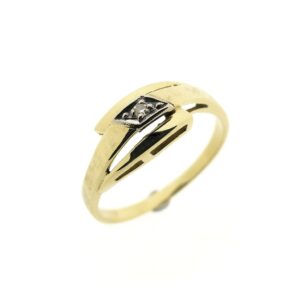 14 karaat gouden ring met diamant | 0,01 ct.