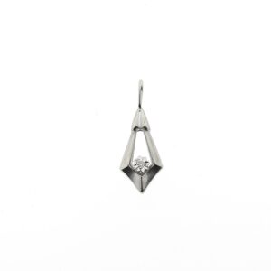 14 karaat witgouden hanger met diamant