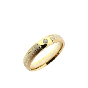 tricolor gouden ring met diamant