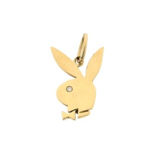 8 karaat hanger van een playboy bunny met zirconia